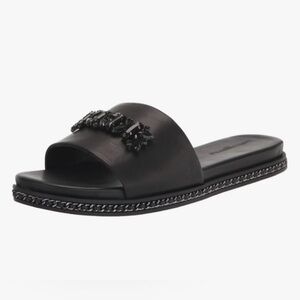 Karl Lagerfeld Black Embellished Sandals NWOT